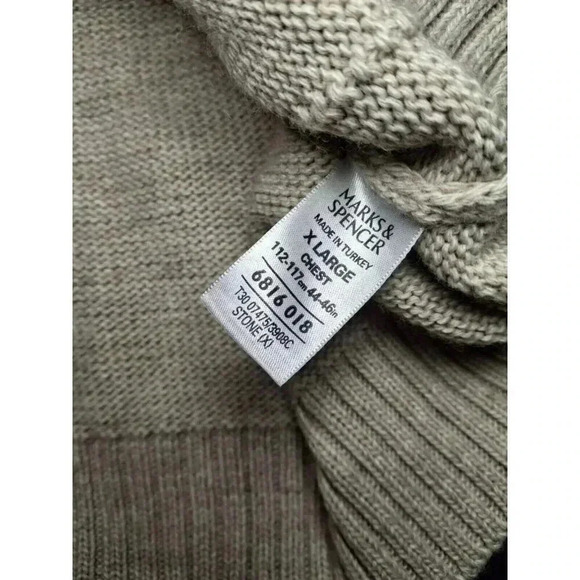 M&S Collezione mens size XL acrylic wool stone full zip soft shell jacket - Picture 8 of 9